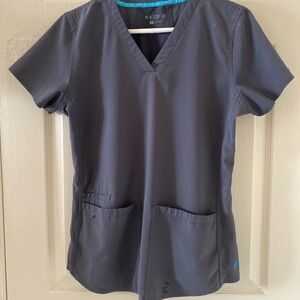 Med Couture Charcoal Grey Scrub Top | Women’s Medium | V-Neck